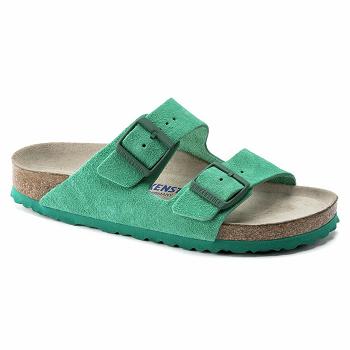 Dámské Arizona Birkenstock Soft Footbed Semišové Læder Zelene | CZ 85YXF